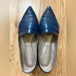 AGL Navy Leather Flats